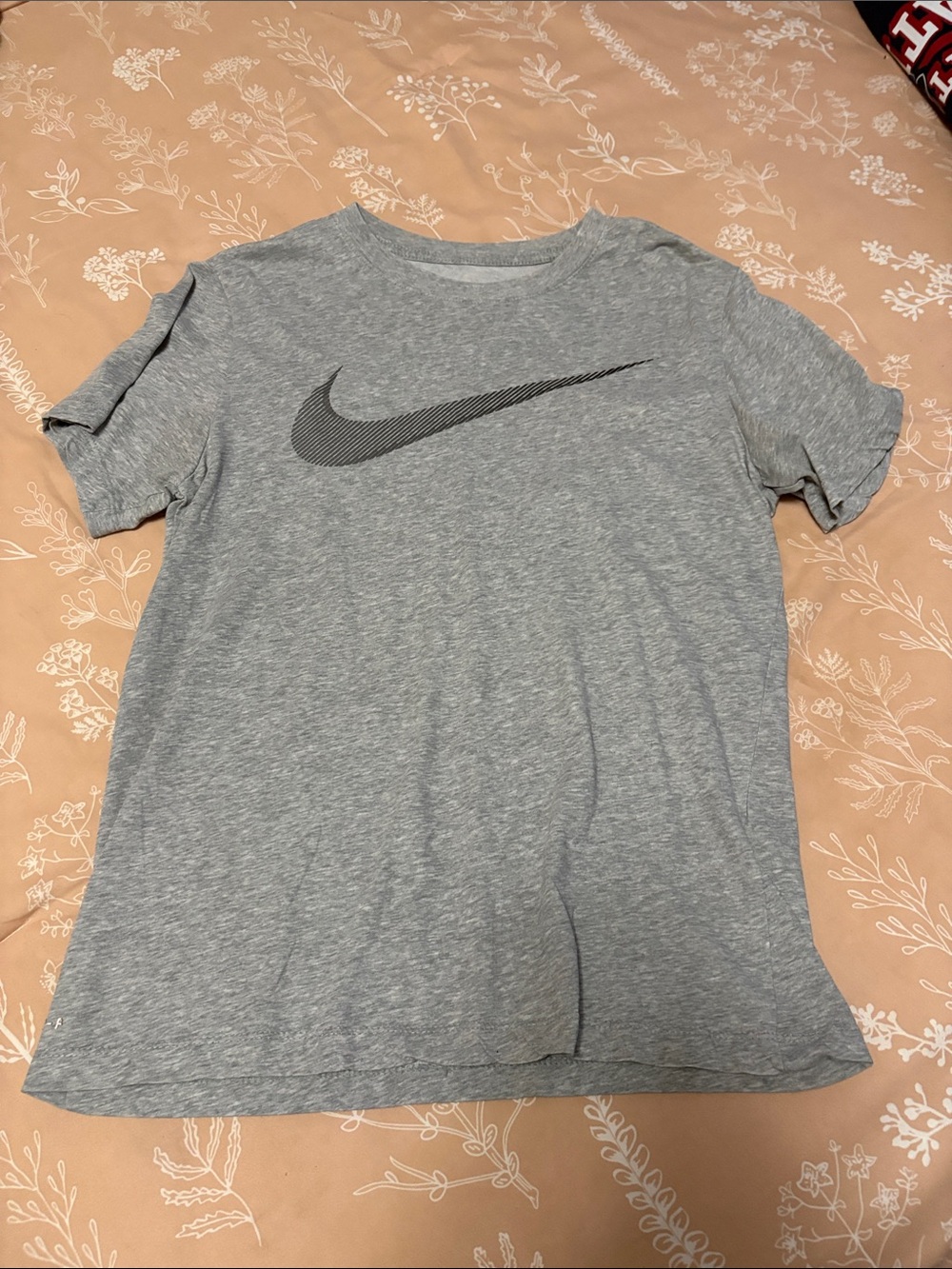Nike Grey Heather T-Shirt with Black Swoosh